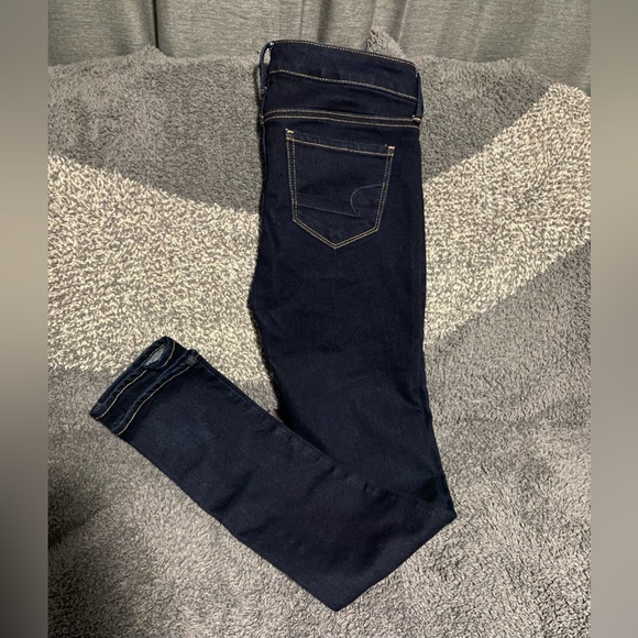 American Eagle Dark Wash Stretch Skinny Jeans Size 4 - Picture 2 of 3